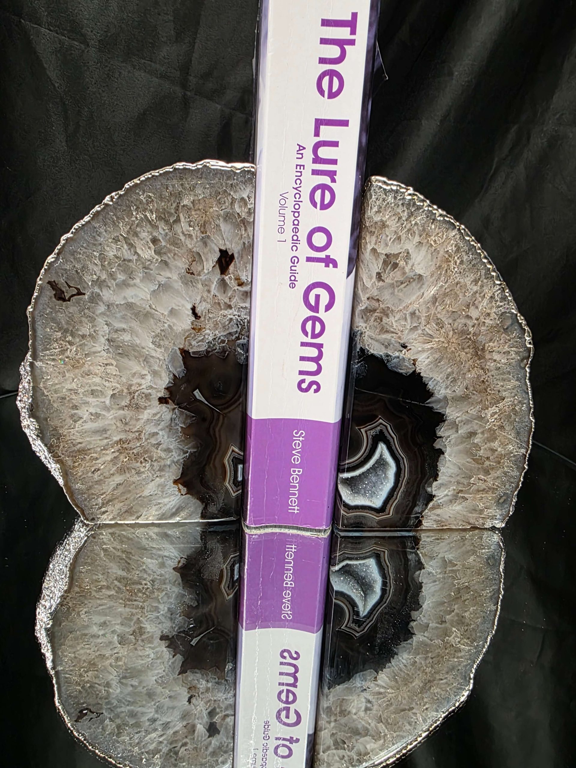 Black Agate Silver Edge Microcrystalline Quartz Premium Bookends 1 Ornament Handpicked Size 1.795kg H15xW17xD6cm - Image 5