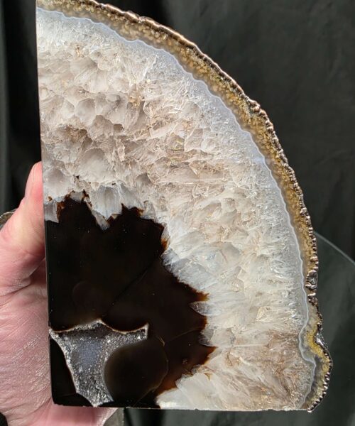 Black Agate Silver Edge Microcrystalline Quartz Premium Bookends 2 Ornament Handpicked Size 1.689kg H15xW17xD6cm - Image 10