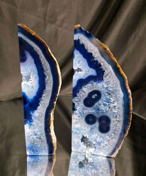 Blue Natural Edge Microcrystalline Quartz Premium Bookends 2 Ornament Handpicked Size 1.316kg H17xW15xD5.5cm - Image 12