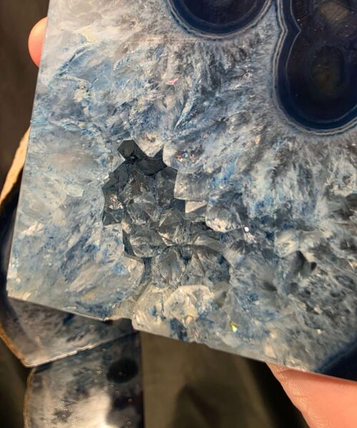 Blue Natural Edge Microcrystalline Quartz Premium Bookends 2 Ornament Handpicked Size 1.316kg H17xW15xD5.5cm - Image 13