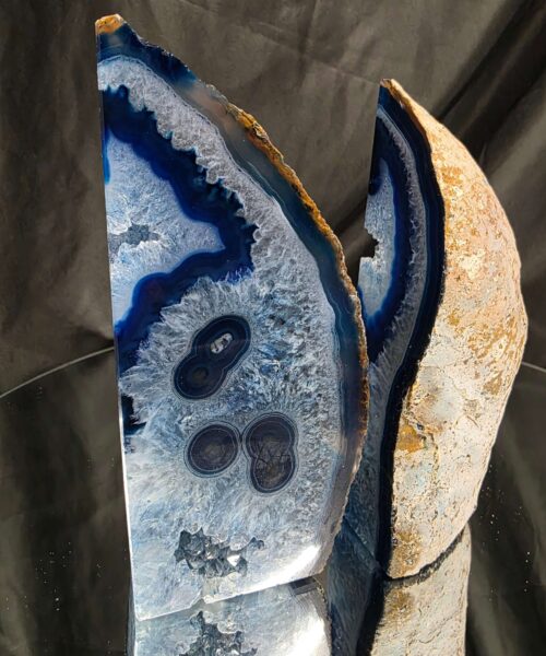 Blue Natural Edge Microcrystalline Quartz Premium Bookends 2 Ornament Handpicked Size 1.316kg H17xW15xD5.5cm - Image 14