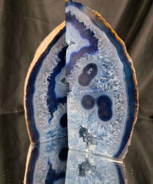 Blue Natural Edge Microcrystalline Quartz Premium Bookends 2 Ornament Handpicked Size 1.316kg H17xW15xD5.5cm - Image 15