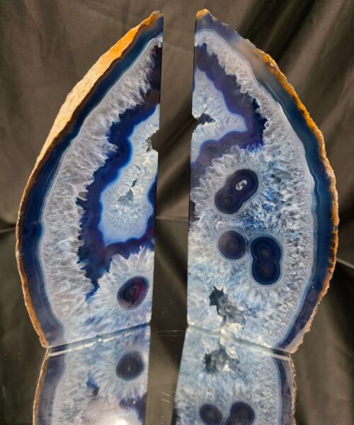 Blue Natural Edge Microcrystalline Quartz Premium Bookends 2 Ornament Handpicked Size 1.316kg H17xW15xD5.5cm - Image 16