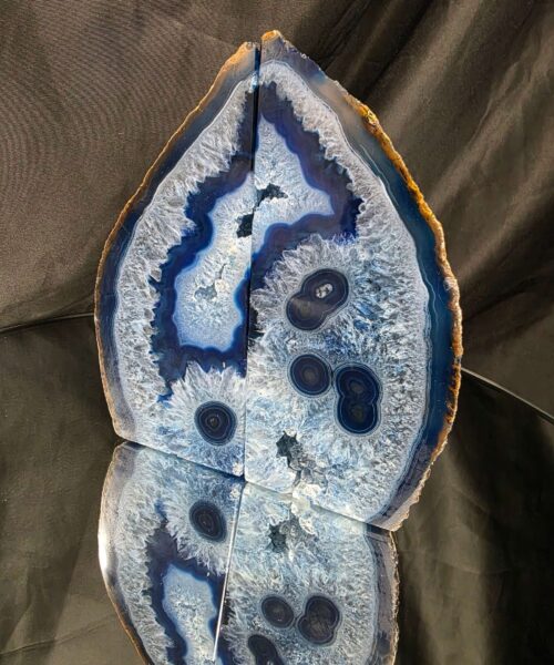 Blue Natural Edge Microcrystalline Quartz Premium Bookends 2 Ornament Handpicked Size 1.316kg H17xW15xD5.5cm - Image 4