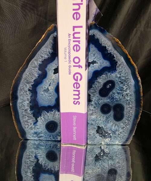 Blue Natural Edge Microcrystalline Quartz Premium Bookends 2 Ornament Handpicked Size 1.316kg H17xW15xD5.5cm - Image 5