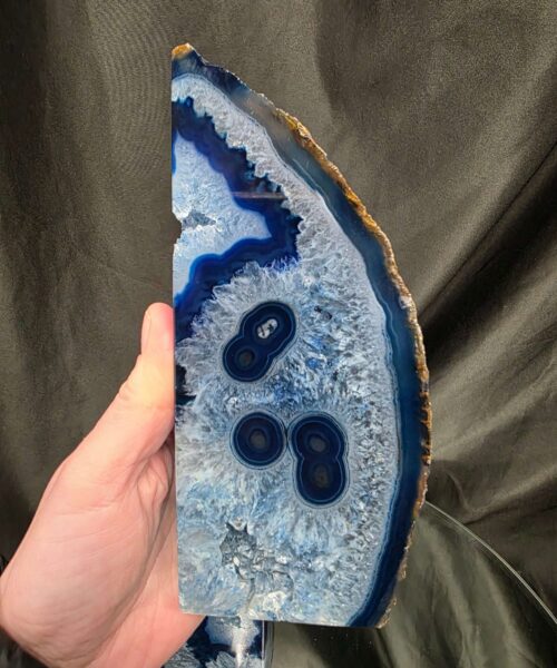 Blue Natural Edge Microcrystalline Quartz Premium Bookends 2 Ornament Handpicked Size 1.316kg H17xW15xD5.5cm - Image 10