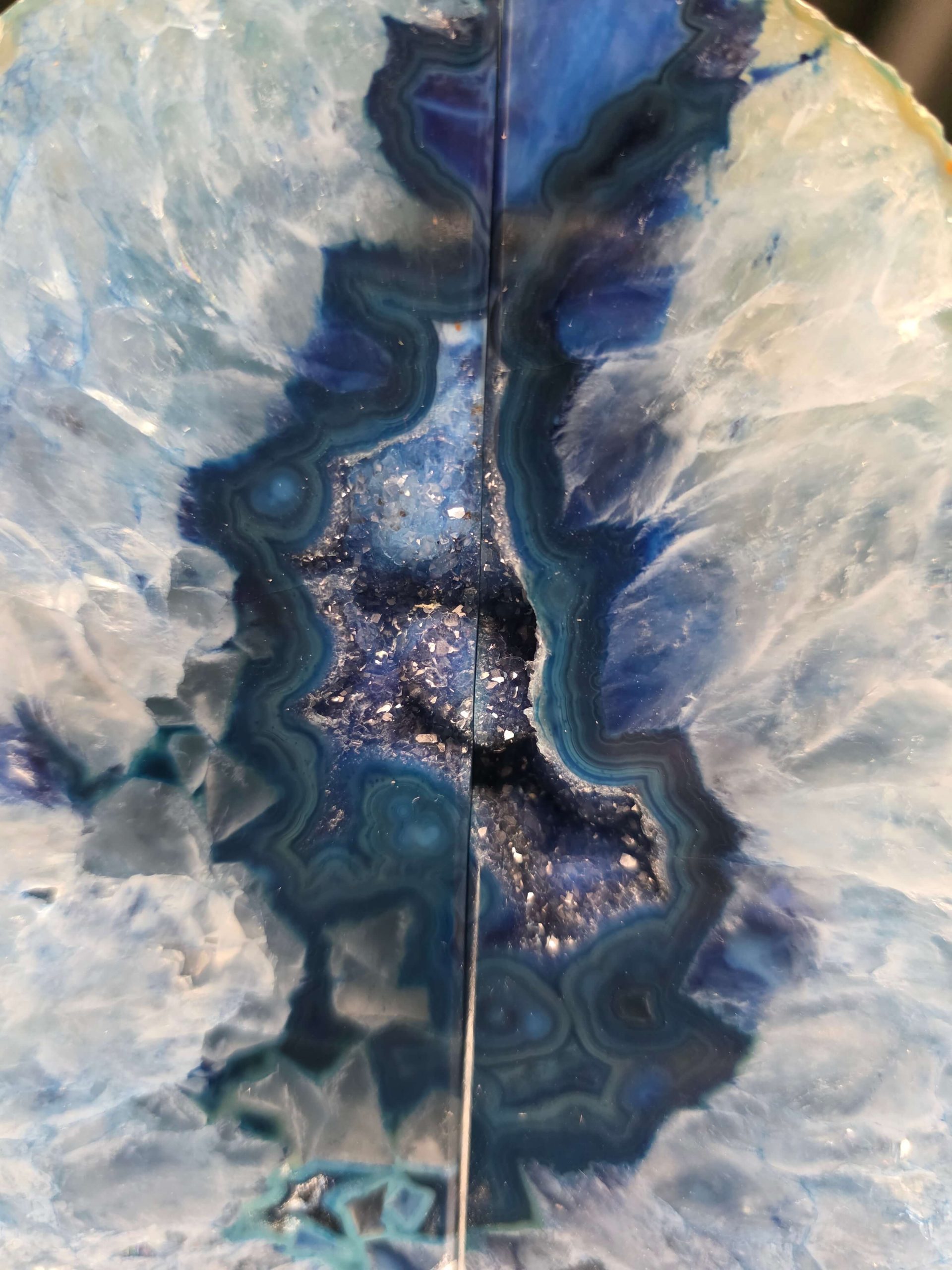 Blue Natural Edge Microcrystalline Quartz Premium Bookends 3 Ornament Handpicked Size 2.012kg H13.5xW14.5xD7cm - Image 16