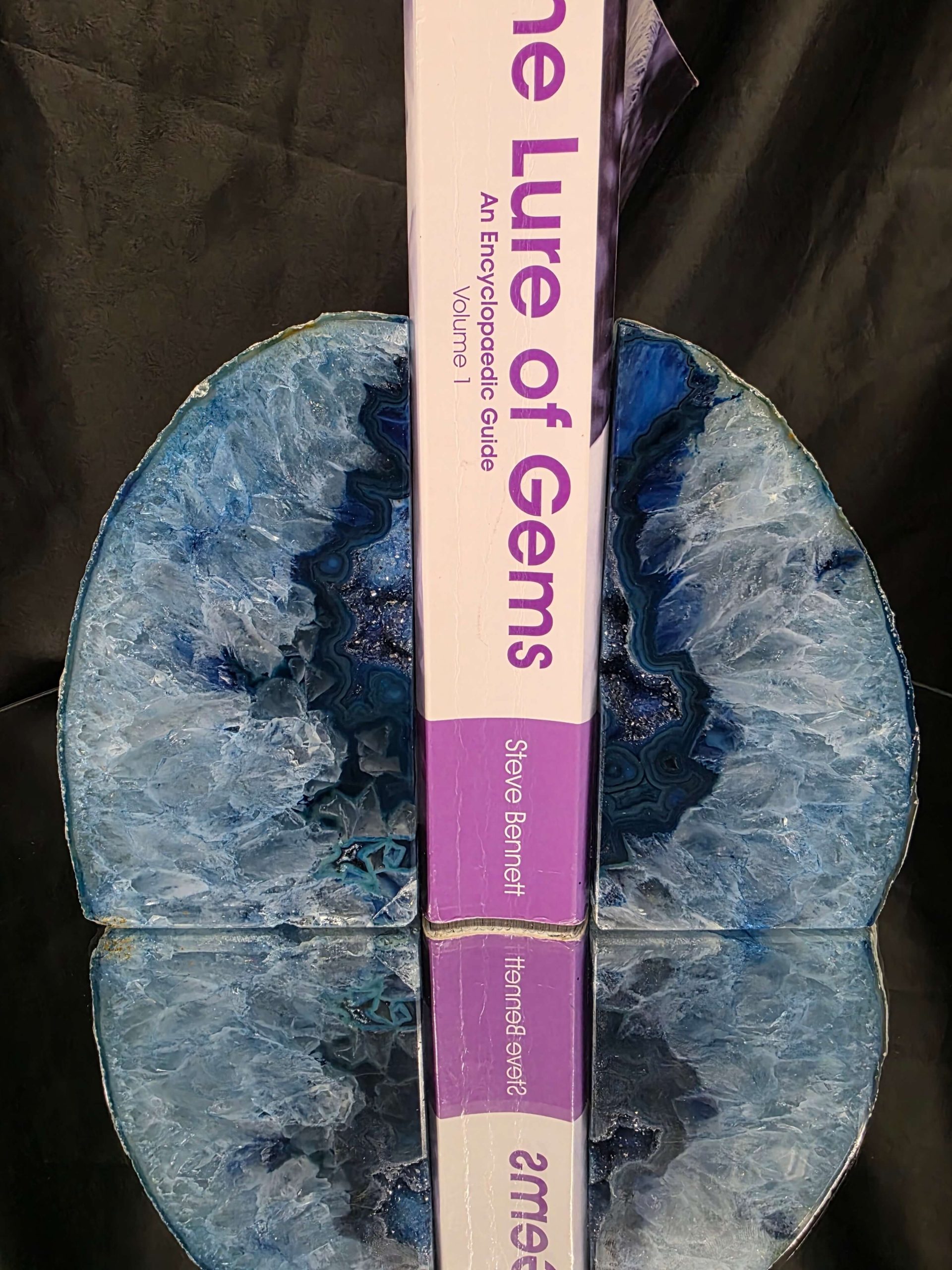 Blue Natural Edge Microcrystalline Quartz Premium Bookends 3 Ornament Handpicked Size 2.012kg H13.5xW14.5xD7cm - Image 5