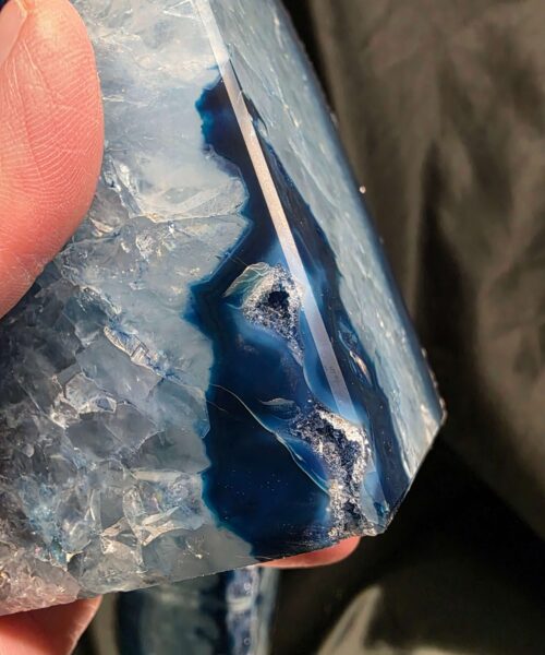 Blue Agate Silver Edge Microcrystalline Quartz Premium Bookends 1 Ornament Handpicked Size 1.841kg H13.5xW18xD8cm - Image 13