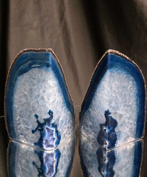 Blue Agate Silver Edge Microcrystalline Quartz Premium Bookends 1 Ornament Handpicked Size 1.841kg H13.5xW18xD8cm - Image 16