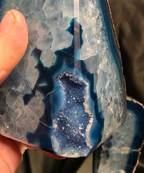 Blue Agate Silver Edge Microcrystalline Quartz Premium Bookends 1 Ornament Handpicked Size 1.841kg H13.5xW18xD8cm - Image 10