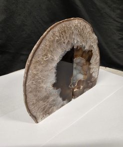 Alternative view of Natural Caramel Natural Edge Microcrystalline Quartz Premium Bookends 1 Ornament Handpicked Size 1.853kg H13xW16.5xD7cm