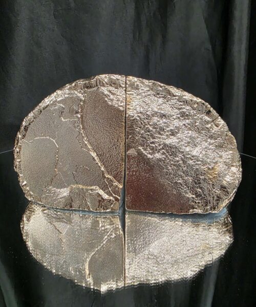 Grey Agate 24ct Gold Edge Microcrystalline Quartz Premium Bookends 1 Ornament Handpicked Size is 1.838kg - H11xW19xD5cm - Image 6
