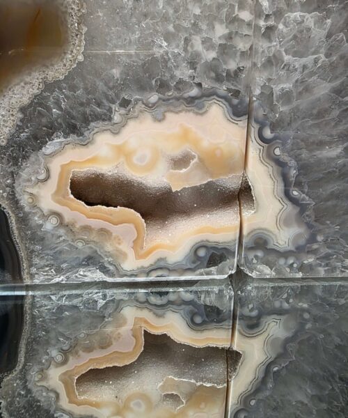 Grey Agate 24ct Gold Edge Microcrystalline Quartz Premium Bookends 2 Ornament Handpicked Size is 2.192kg - H15.5xW16xD6cm - Image 15