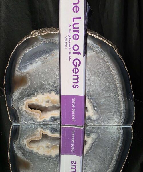 Grey Agate 24ct Gold Edge Microcrystalline Quartz Premium Bookends 2 Ornament Handpicked Size is 2.192kg - H15.5xW16xD6cm - Image 4