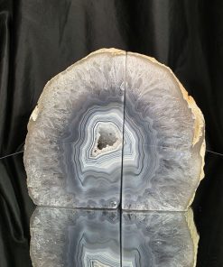 Grey Natural Edge Microcrystalline Quartz Premium Bookends 1 Ornament Handpicked Size 2.146kg H14xW16xD7cm