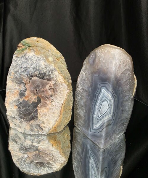 Grey Natural Edge Microcrystalline Quartz Premium Bookends 1 Ornament Handpicked Size 2.146kg H14xW16xD7cm - Image 15