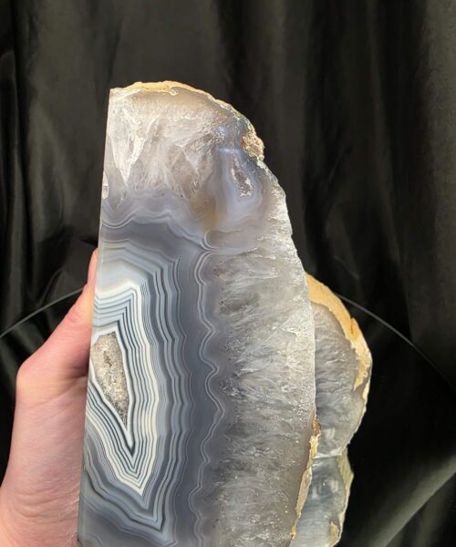 Grey Natural Edge Microcrystalline Quartz Premium Bookends 1 Ornament Handpicked Size 2.146kg H14xW16xD7cm - Image 9