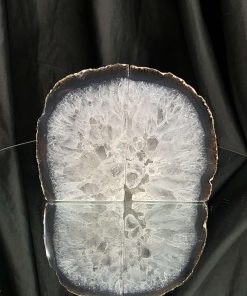 Grey Natural Edge Microcrystalline Quartz Premium Bookends 2 Ornament Handpicked Size 1.653kg H12xW15.5xD6cm