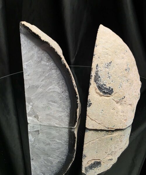 Grey Natural Edge Microcrystalline Quartz Premium Bookends 2 Ornament Handpicked Size 1.653kg H12xW15.5xD6cm - Image 13