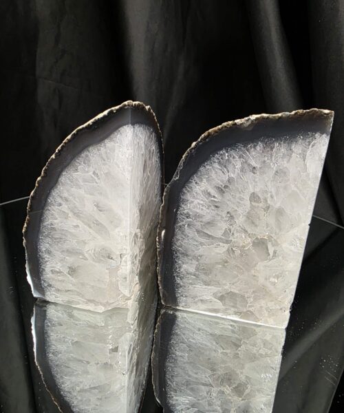 Grey Natural Edge Microcrystalline Quartz Premium Bookends 2 Ornament Handpicked Size 1.653kg H12xW15.5xD6cm - Image 15