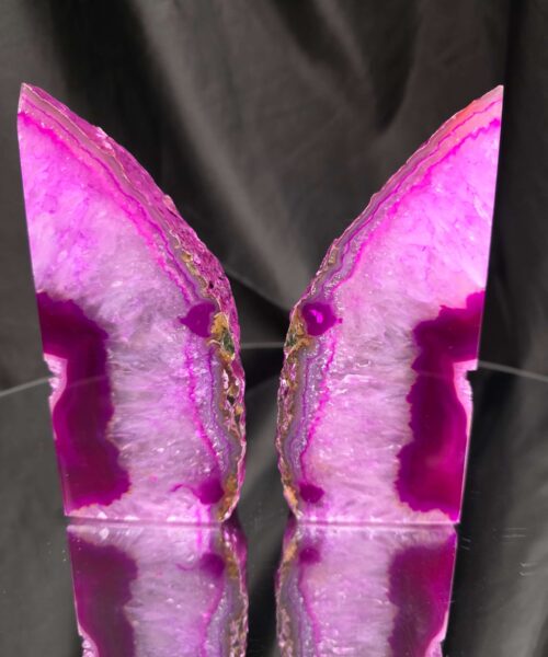 Pink Natural Edge Microcrystalline Quartz Premium Bookends 2 Ornament Handpicked Size 1.883kg H14xW17xD7cm - Image 14
