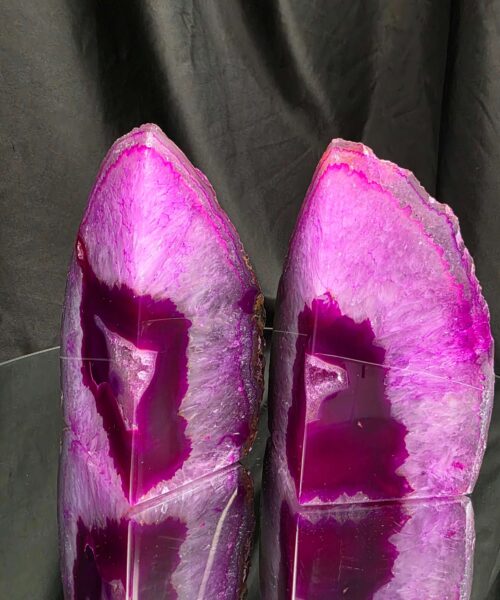 Pink Natural Edge Microcrystalline Quartz Premium Bookends 2 Ornament Handpicked Size 1.883kg H14xW17xD7cm - Image 15