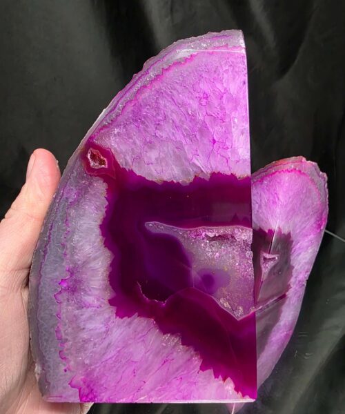 Pink Natural Edge Microcrystalline Quartz Premium Bookends 2 Ornament Handpicked Size 1.883kg H14xW17xD7cm - Image 8