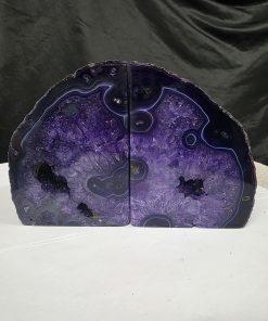 Purple Natural Edge Microcrystalline Quartz Premium Bookends 1 Ornament Handpicked Size 2.531kg H14xW20xD9cm