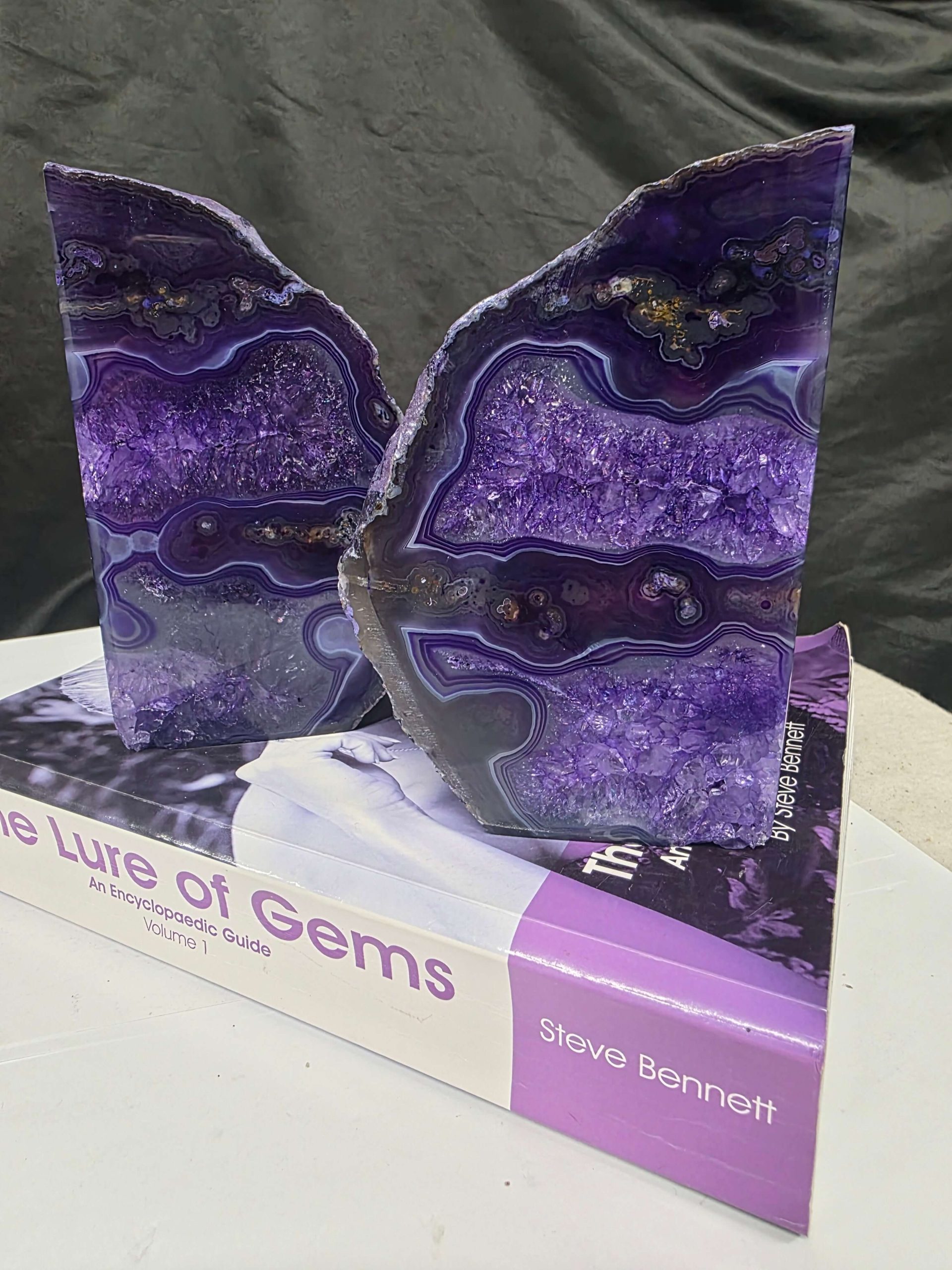 Purple Natural Edge Microcrystalline Quartz Premium Bookends 1 Ornament Handpicked Size 2.531kg H14xW20xD9cm - Image 12