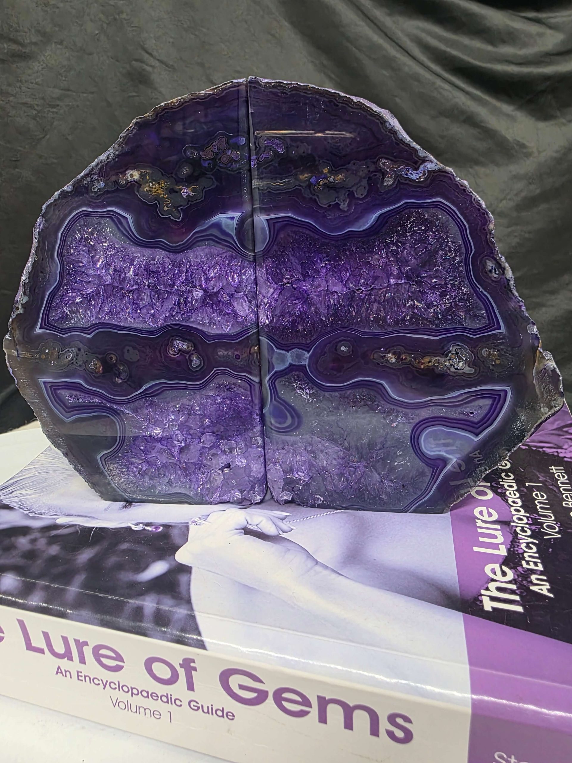 Purple Natural Edge Microcrystalline Quartz Premium Bookends 1 Ornament Handpicked Size 2.531kg H14xW20xD9cm - Image 13