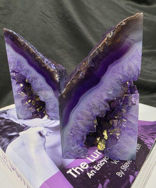 Purple Natural Edge Microcrystalline Quartz Premium Bookends 2 Ornament Handpicked Size 2.029kg H12.5xW15xD6cm - Image 12
