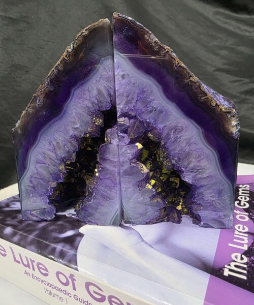 Purple Natural Edge Microcrystalline Quartz Premium Bookends 2 Ornament Handpicked Size 2.029kg H12.5xW15xD6cm - Image 13