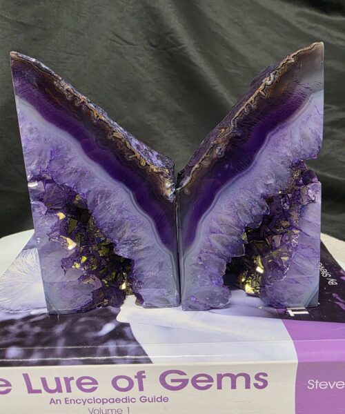 Purple Natural Edge Microcrystalline Quartz Premium Bookends 2 Ornament Handpicked Size 2.029kg H12.5xW15xD6cm - Image 14