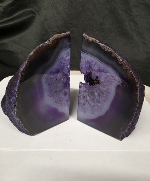 Purple Natural Edge Microcrystalline Quartz Premium Bookends 2 Ornament Handpicked Size 2.029kg H12.5xW15xD6cm - Image 15