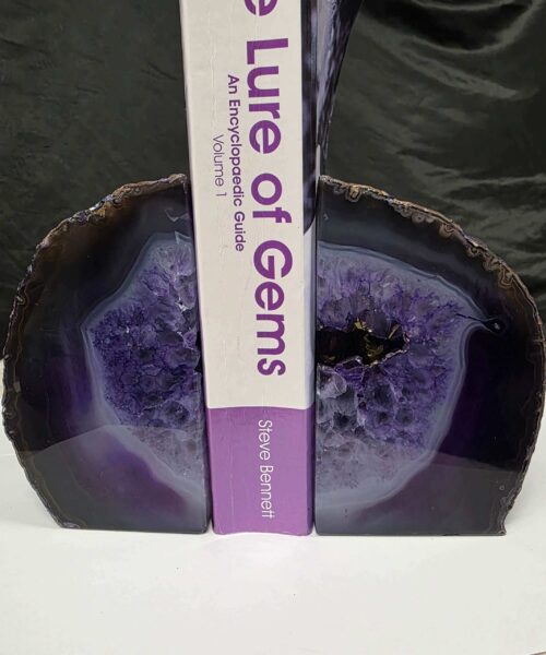 Purple Natural Edge Microcrystalline Quartz Premium Bookends 2 Ornament Handpicked Size 2.029kg H12.5xW15xD6cm - Image 4