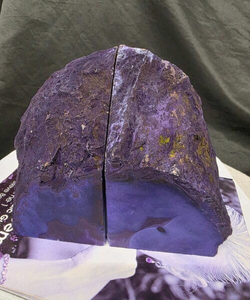 Purple Natural Edge Microcrystalline Quartz Premium Bookends 2 Ornament Handpicked Size 2.029kg H12.5xW15xD6cm - Image 6
