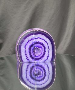 Purple Natural Edge Microcrystalline Quartz Premium Bookends 3 Ornament Handpicked Size 1.940kg H12xW15xD6cm