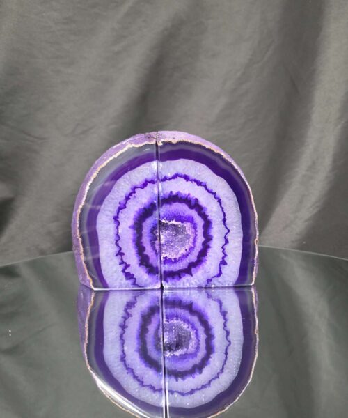 Purple Natural Edge Microcrystalline Quartz Premium Bookends 3 Ornament Handpicked Size 1.940kg H12xW15xD6cm