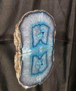 Alternative view of Teal Agate 24ct Gold Edge Microcrystalline Quartz Premium Bookends 4 Ornament Handpicked Size is 2.027kg - H12xW16xD6cm