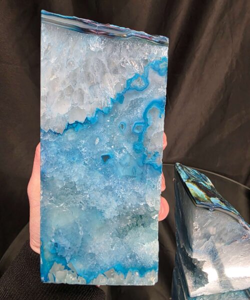 Teal Natural Edge Microcrystalline Quartz Premium Bookends 1 Ornament Handpicked Size 2.199kg H14xW15xD7cm - Image 10