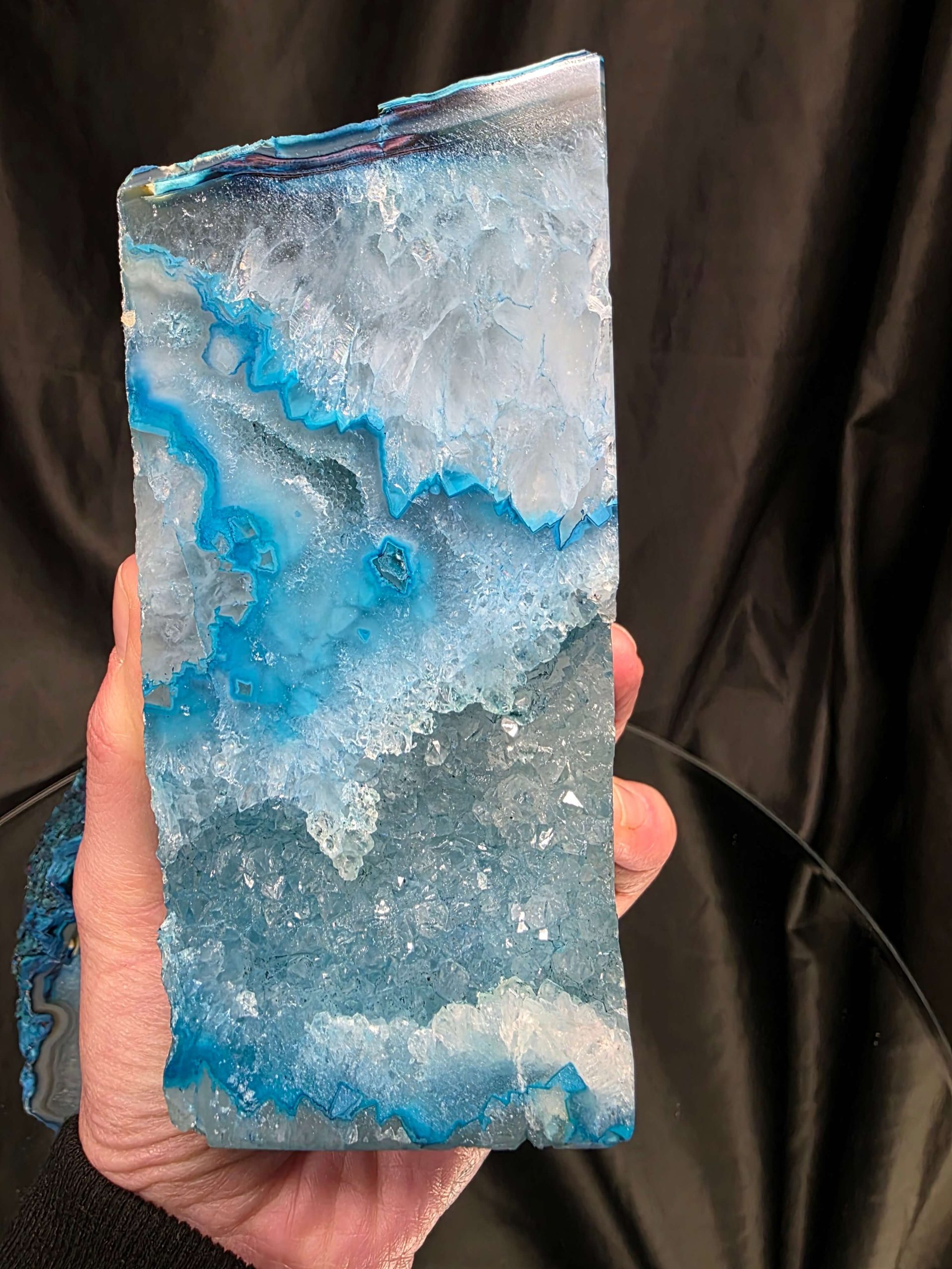 Teal Natural Edge Microcrystalline Quartz Premium Bookends 1 Ornament Handpicked Size 2.199kg H14xW15xD7cm - Image 11