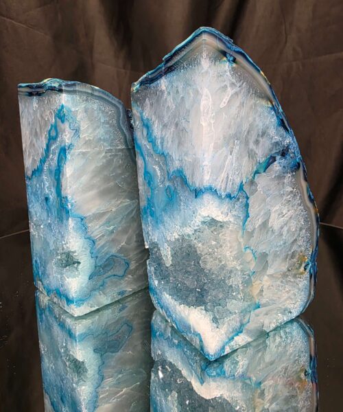Teal Natural Edge Microcrystalline Quartz Premium Bookends 1 Ornament Handpicked Size 2.199kg H14xW15xD7cm - Image 13