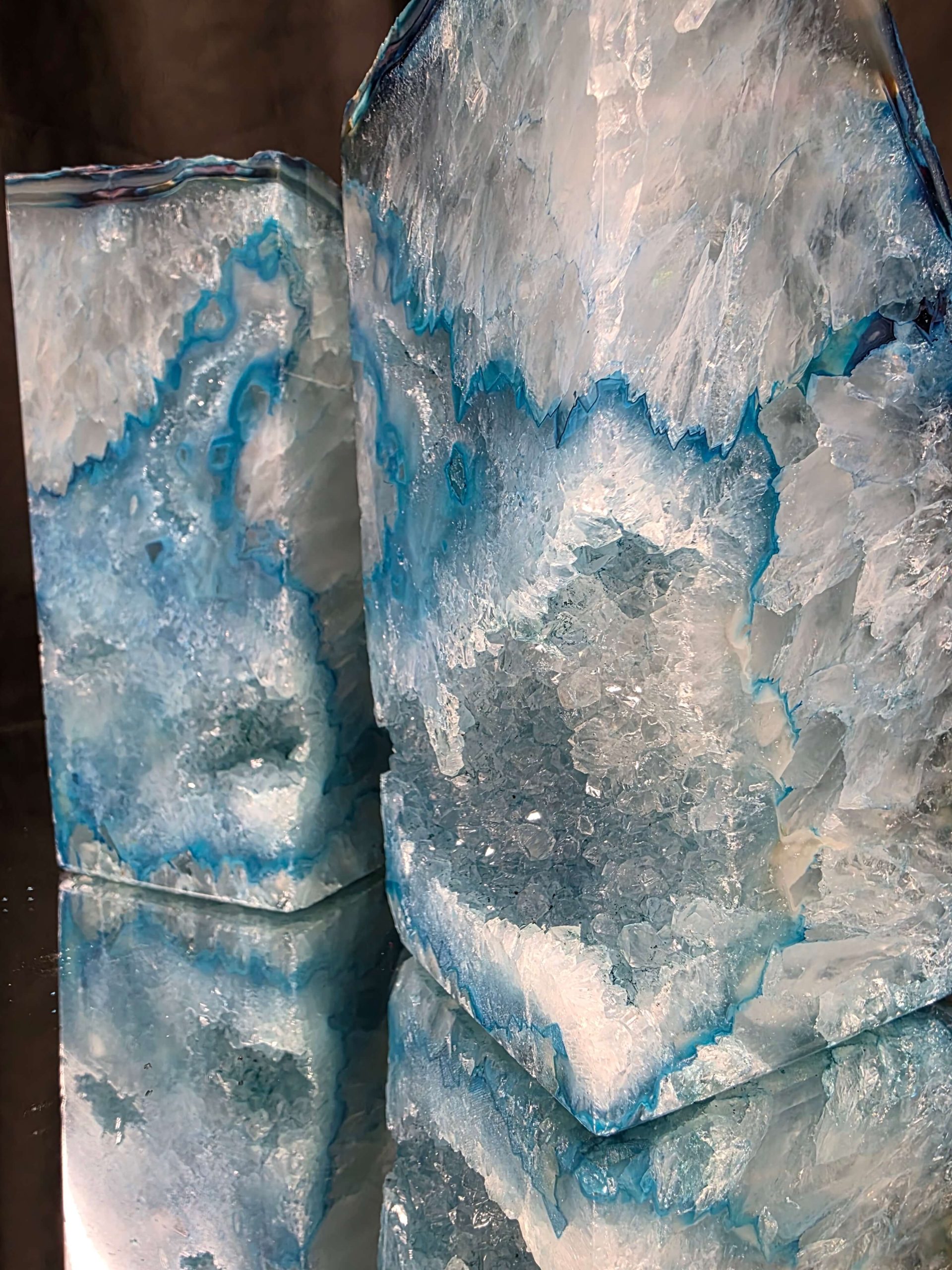 Teal Natural Edge Microcrystalline Quartz Premium Bookends 1 Ornament Handpicked Size 2.199kg H14xW15xD7cm - Image 14