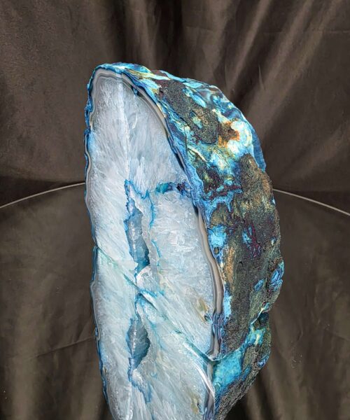 Teal Natural Edge Microcrystalline Quartz Premium Bookends 1 Ornament Handpicked Size 2.199kg H14xW15xD7cm - Image 3