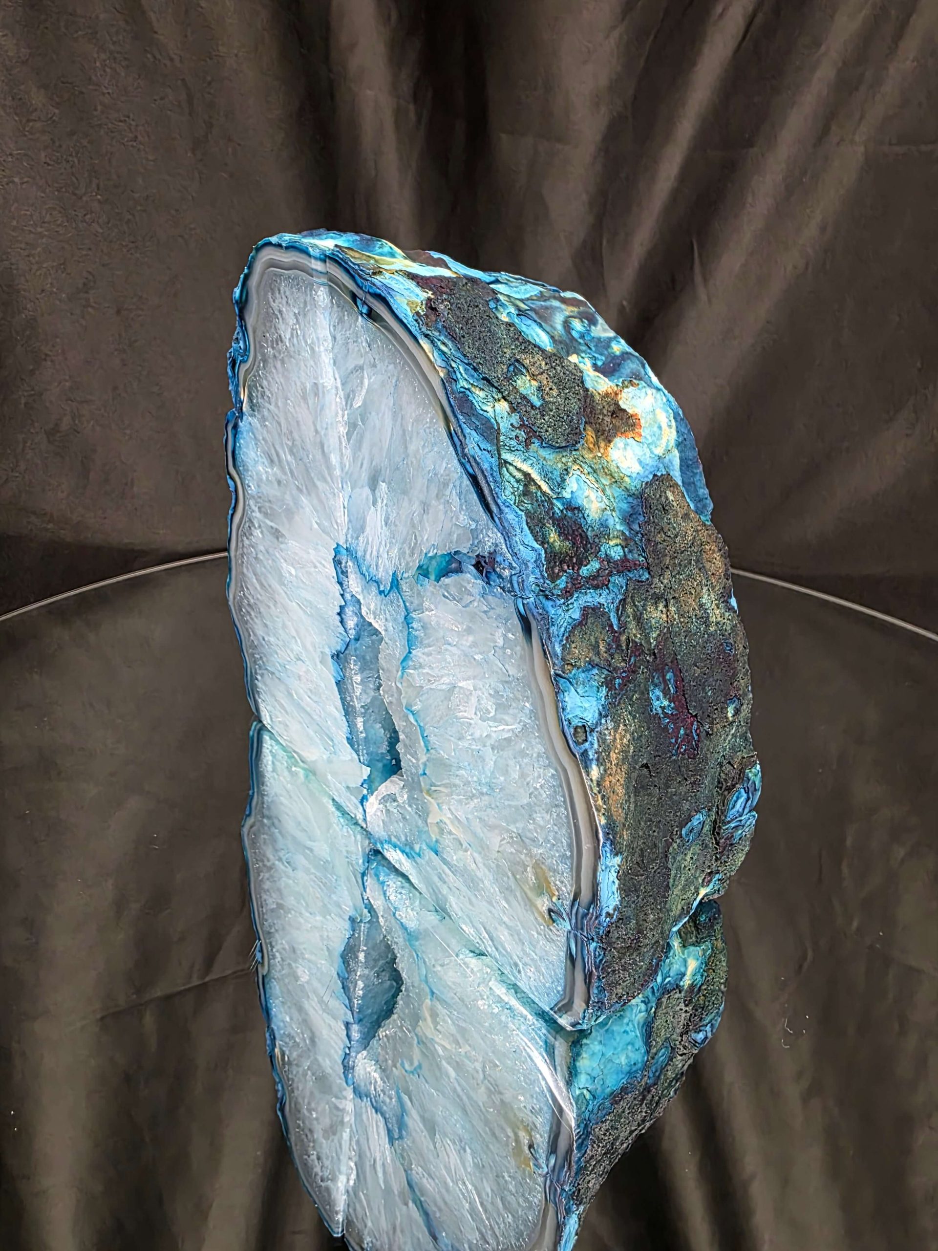 Teal Natural Edge Microcrystalline Quartz Premium Bookends 1 Ornament Handpicked Size 2.199kg H14xW15xD7cm - Image 3