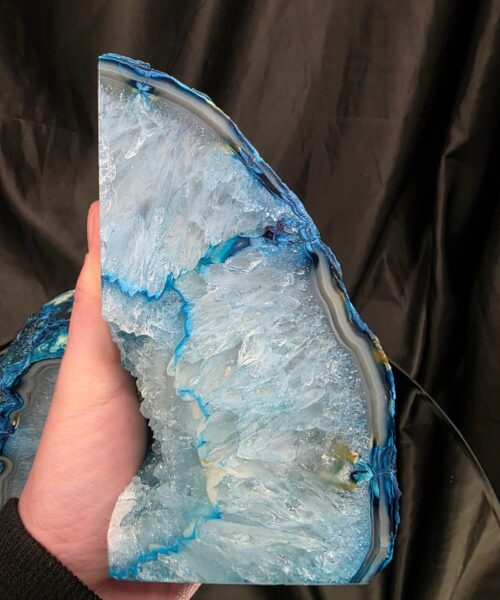 Teal Natural Edge Microcrystalline Quartz Premium Bookends 1 Ornament Handpicked Size 2.199kg H14xW15xD7cm - Image 9