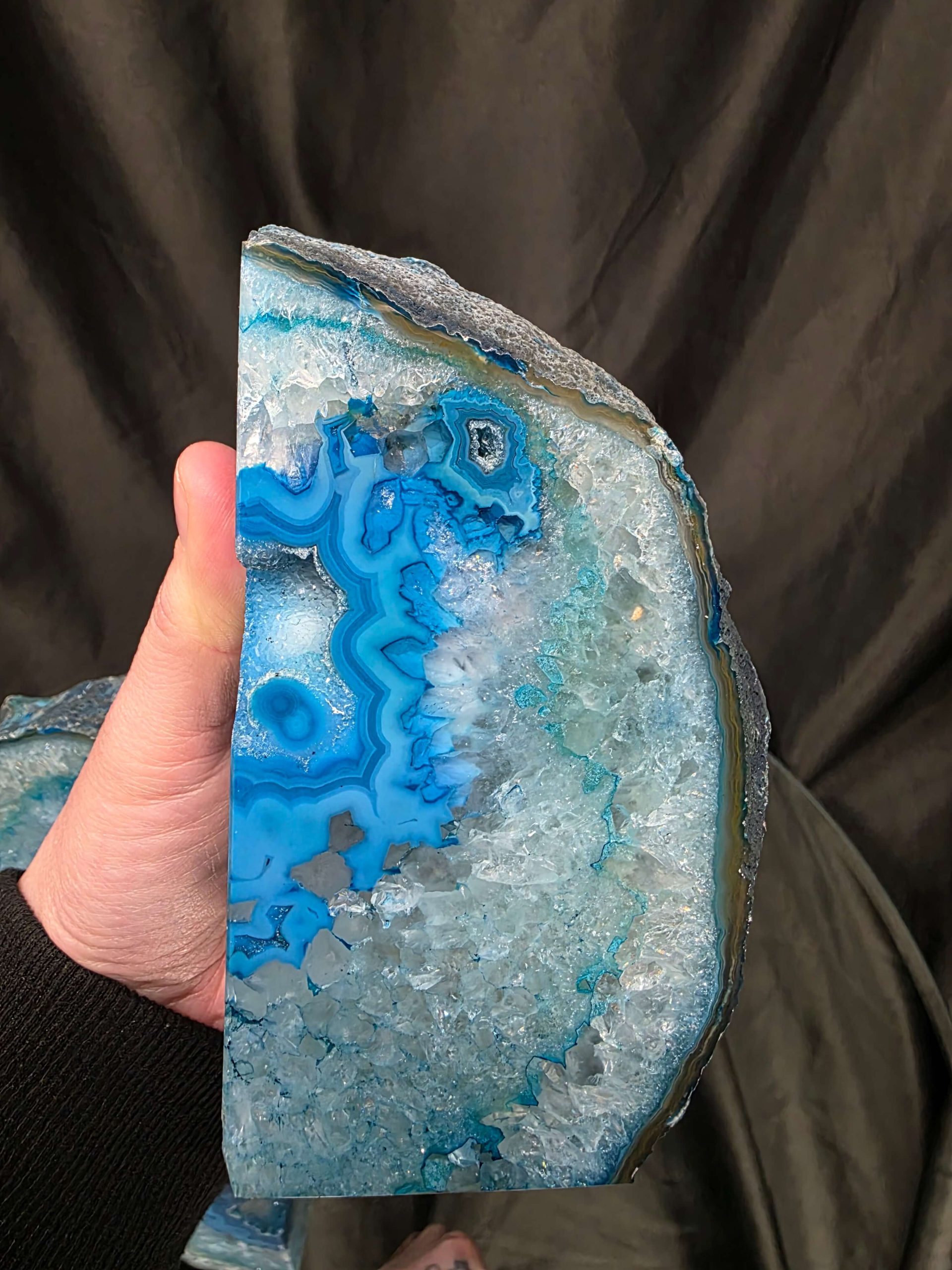 Teal Natural Edge Microcrystalline Quartz Premium Bookends 2 Ornament Handpicked Size 2.221kg H14xW17xD7cm - Image 11