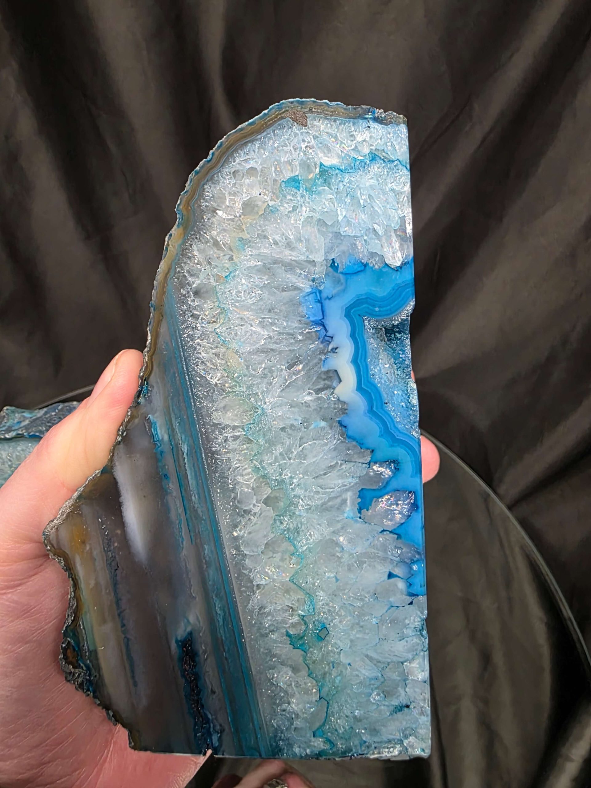 Teal Natural Edge Microcrystalline Quartz Premium Bookends 2 Ornament Handpicked Size 2.221kg H14xW17xD7cm - Image 12