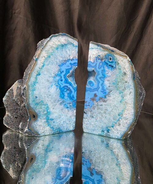 Teal Natural Edge Microcrystalline Quartz Premium Bookends 2 Ornament Handpicked Size 2.221kg H14xW17xD7cm - Image 14